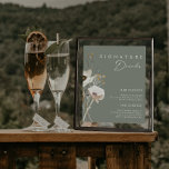 Whimsistische Wildblume | Sage Signature Drinks Si Poster<br><div class="desc">Diese skurrile Wildblume | Sage Signature Drinks Zeichen ist perfekt für Ihre einfache, elegante boho Hochzeit. Die minimalistischen Aquarellfarben-Wildblumen werden Ihre Vision zum Leben erwecken! Das Design der hübschen Blume in Weiß und Gold, mit Touchs von lila und gelb, ist sicher, um Ihren minimalen Herbst Blumentraum zu vervollständigen! Behalt es...</div>