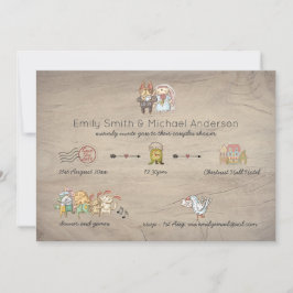 Whimsistische Zeitachse Rustikales tierisches Brau Einladung