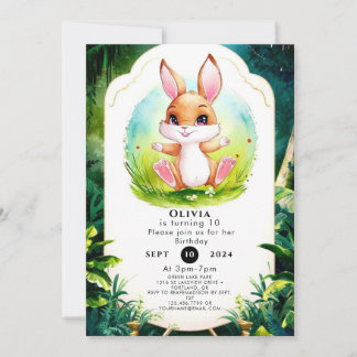 Whimsiswald Bunny Birthday Einladung