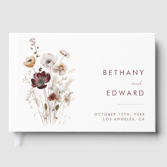 Whimssical Automne Fleur sauvage Mariage Livre d'o (Recto)