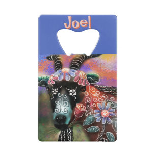 Whimssical Floral Chèvre ferme animal personnalisé