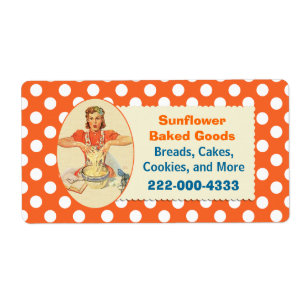 Whimssical Orange Polka Dot Étiquette