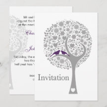 Whimsy Baum lila Liebhaber Mod Hochzeit lädt ein