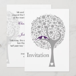 Whimsy Baum lila Liebhaber Mod Hochzeit lädt ein Einladung