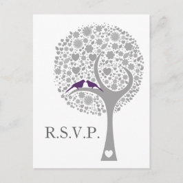 Whimsy Baum lila Liebhaber Mod Hochzeit rsvp Einladungspostkarte