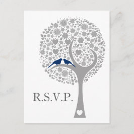 Whimsy Baum Marine blauen liebevoll Mod Hochzeit r Einladungspostkarte