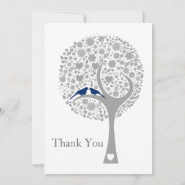 Whimsy Baum Marine blauen Liebhaber Hochzeit Viele Dankeskarte