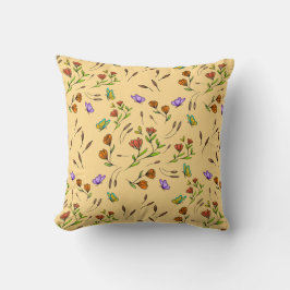 Whimsy Bloom Floral – Handgezeichnete Botanik Kissen
