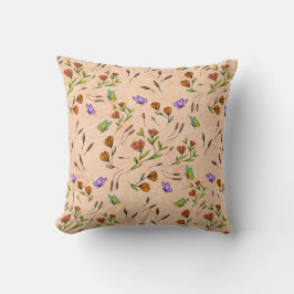 Whimsy Bloom Floral – Handgezeichnete Botanik Kissen