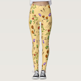 Whimsy Bloom Floral Schmetterlingsmuster Leggings