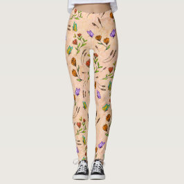 Whimsy Bloom Floral Schmetterlingsmuster Leggings