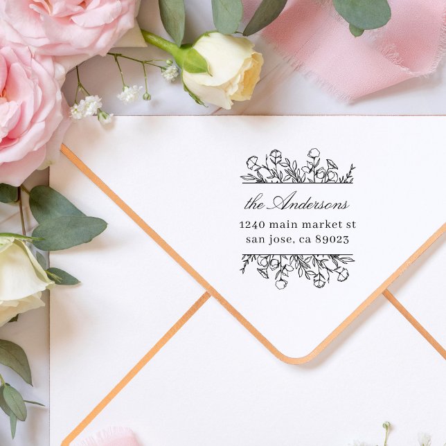 Whimsy-Blume Blätter Rücksendeadresse von Familien Permastempel (Von Creator hochgeladen)