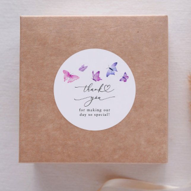 Whimsy Butterflies Brautparty Bevorzugung Runder Aufkleber (Von Creator hochgeladen)