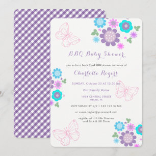 Whimsy Butterfly Blume GRILLEN Backyard Baby Shoot Einladung