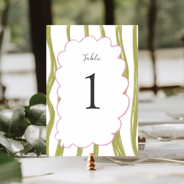 Whimsy Colorful Frame Wedding  Tischnummer (Von Creator hochgeladen)