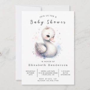 Whimsy Custom Swan Baby Dusche Einladung