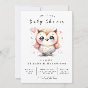 Whimsy Digital Owl Baby Dusche Einladung