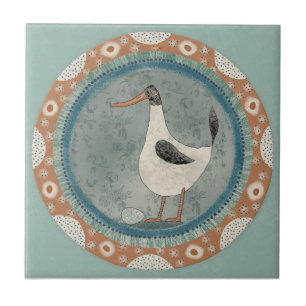 Whimsy Duck Mint Blau Terrakotta Türkis Aqua Fliese