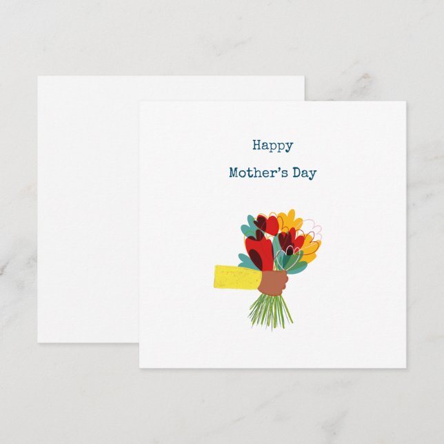 Whimsy Floral Bouquet Mutter Tageskarte Karte (Vorne/Hinten)