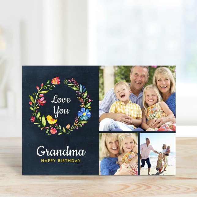 Whimsy Garden Wreath Geburtstagskarte Karte (Von Creator hochgeladen)