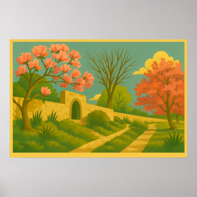 Whimsy Gate - Stilvolle Gartenpfade Poster (Vorne)