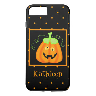 Whimsy Halloween-Kürbis-Schwarz-Name Case-Mate iPhone Hülle
