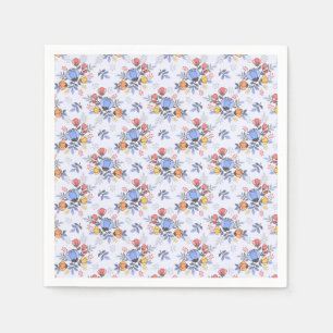 Whimsy Hand Drawing Blume Napkins Serviette