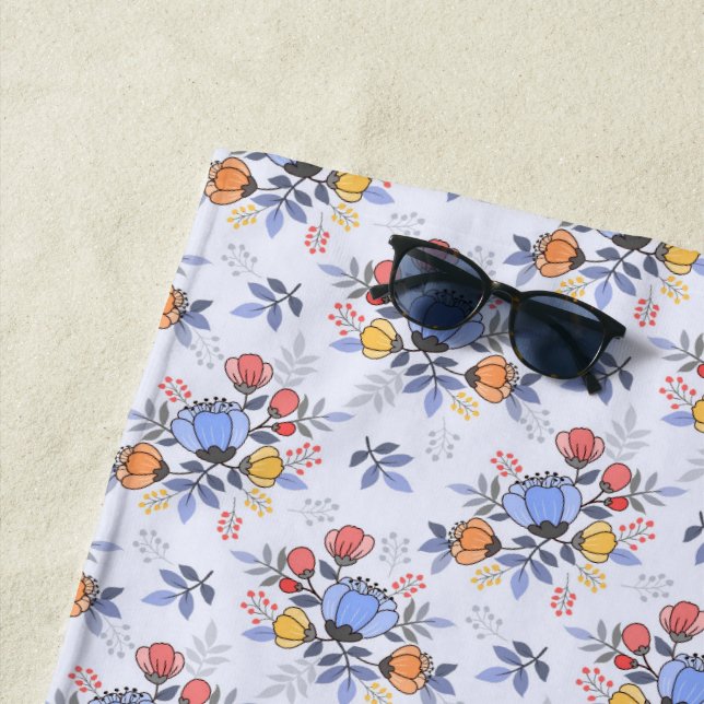 Whimsy Hand gezogenen Blume Strandtuch (Beispiel)