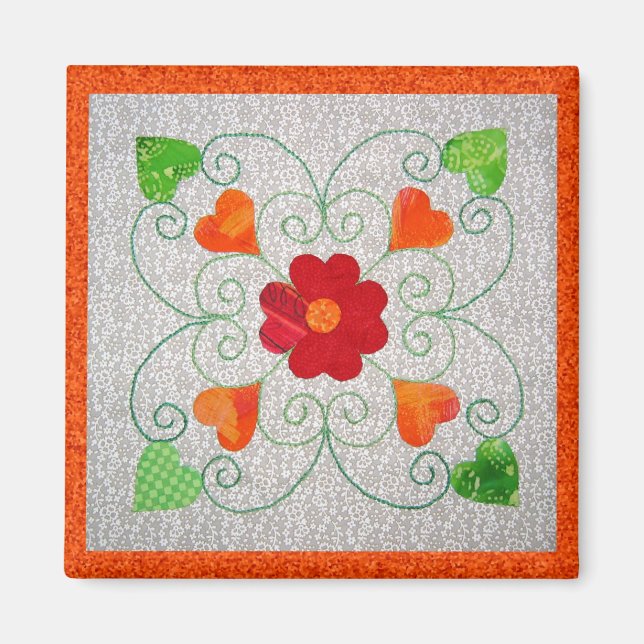 Whimsy Hearts Quilt - Block #2 Magnet (Vorne)