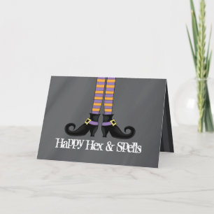 Whimsy Hexenschuhe mit Lila und orangen Streifen Karte