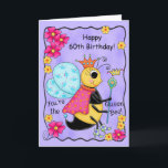 Whimsy Honey Queen Bee Happy 60. Geburtstag Karte<br><div class="desc">Wünschen Sie jemandem einen glücklichen 60. Geburtstag und sagen Sie ihr: "Du bist die Queen Bee"! Jeder hat ein kleines "Queen Bee" drin, das Spaß machen und mit dieser Happy Birthday Card erkannt werden kann. Diese Karte ist vollständig anpassbar, um sowohl das Geburtstagsjahr als auch die Stimmung im Inneren zu...</div>