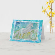 Whimsy Horse Play 2 Leere gefaltete Grußkarte 5x7