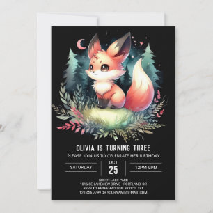 Whimsy Kids Fox Geburtstag digital Einladung
