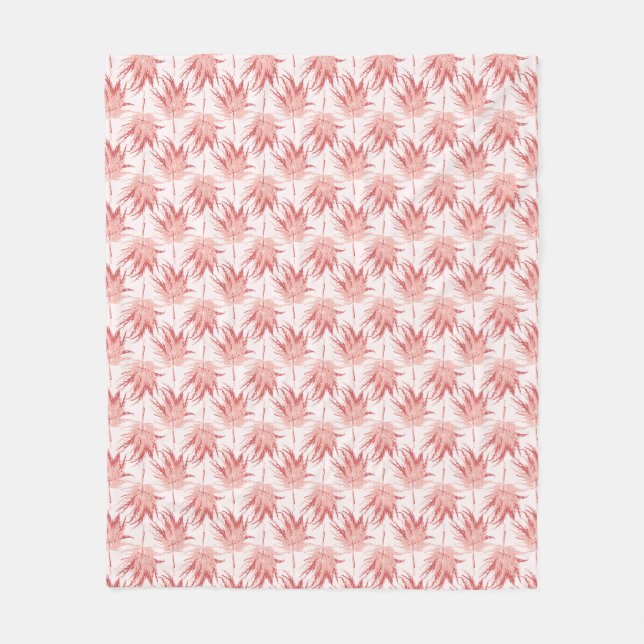 Whimsy Leaf Red Pink Fleecedecke (Vorderseite)