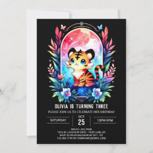 Whimsy Magical Tiger Birthday Einladung