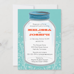 Whimsy Mason Jar Engagement Partei Einladung