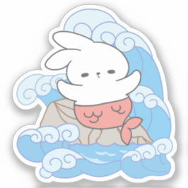 Whimsy Mer-Bunny Adventure Aufkleber