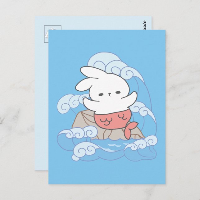 Whimsy Mer-Bunny Adventure Postkarte (Vorne/Hinten)