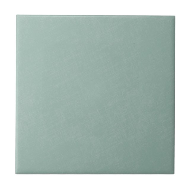 Whimsy Mint Blue Aqua Solid Color Linen Texture Fliese (Vorderseite)