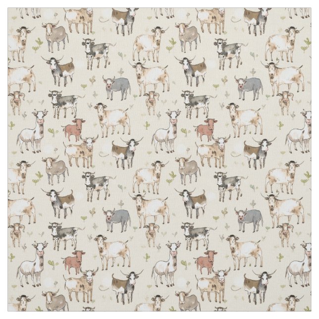 Whimsy Moo: Weiße Kuh Stoff (Muster)