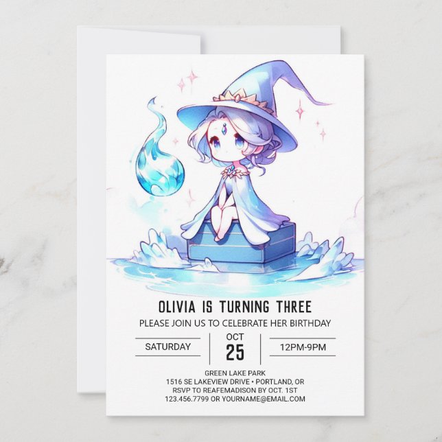 Whimsy Niedlich Wizard Geburtstag Einladung (Vorderseite)