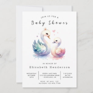 Whimsy Online Swan Baby Dusche Einladung