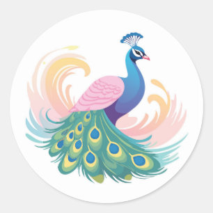 Whimsy Peacock Sticker