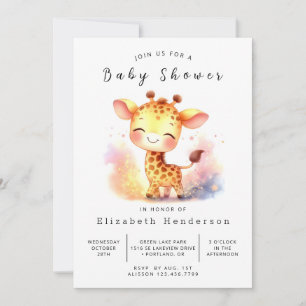Whimsy Printable Giraffe Baby Dusche Einladung