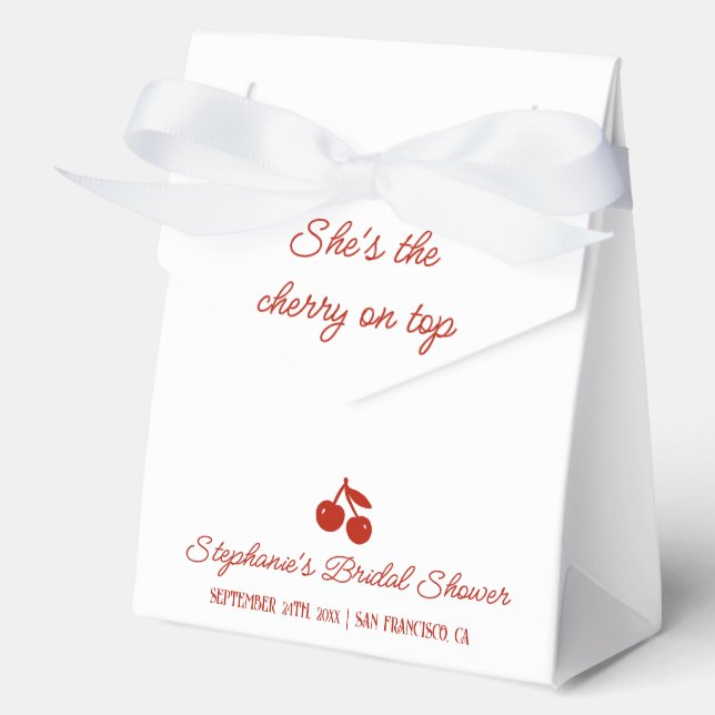 Whimsy Red She is the Cherry on Top Brautparty F Geschenkschachtel (Vorderseite)
