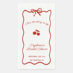 Whimsy Red She is the Cherry on Top Brautparty Serviette