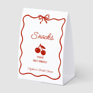 Whimsy Red She's the Cherry on Top Bridal Shower Tischaufsteller