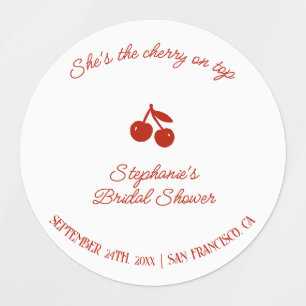 Whimsy Red Sie ist die Kirsche auf dem Hochzeitsbr Etiketten