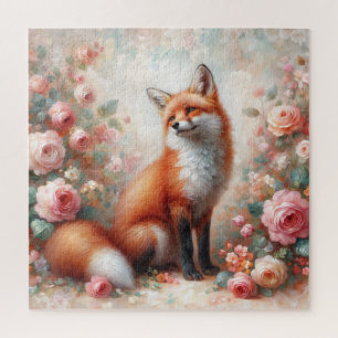 Whimsy renard floral - Renard rouge dans le Puzzle