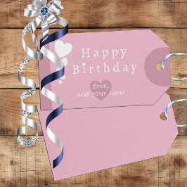 Whimsy-Rose - Rosa Geburtstagswarzen - Geschenketi Geschenkanhänger